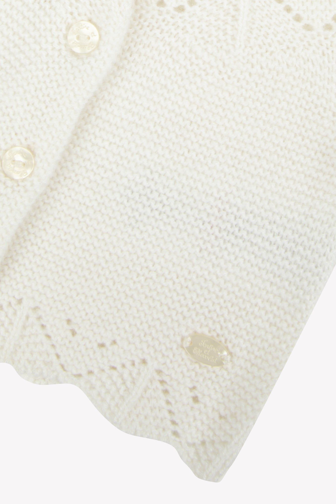 Cardigan - Madreperla  Lana Maglia traforato