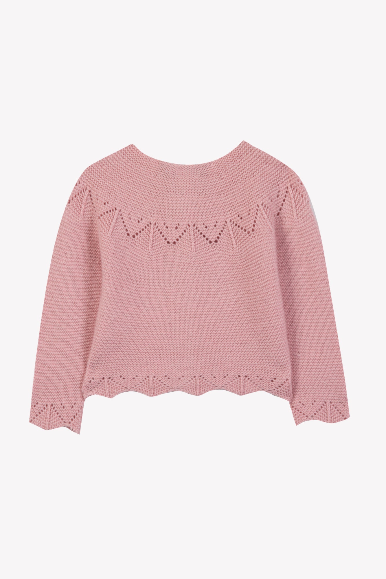 Cardigan -Arrossire Lana Maglia traforato