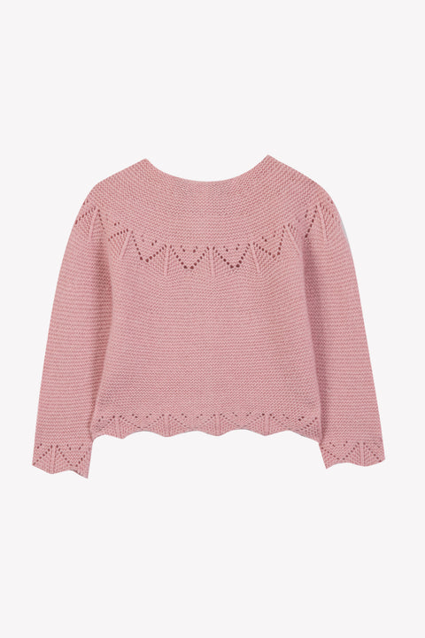 Cardigan -Arrossire Lana Maglia traforato - Image principale
