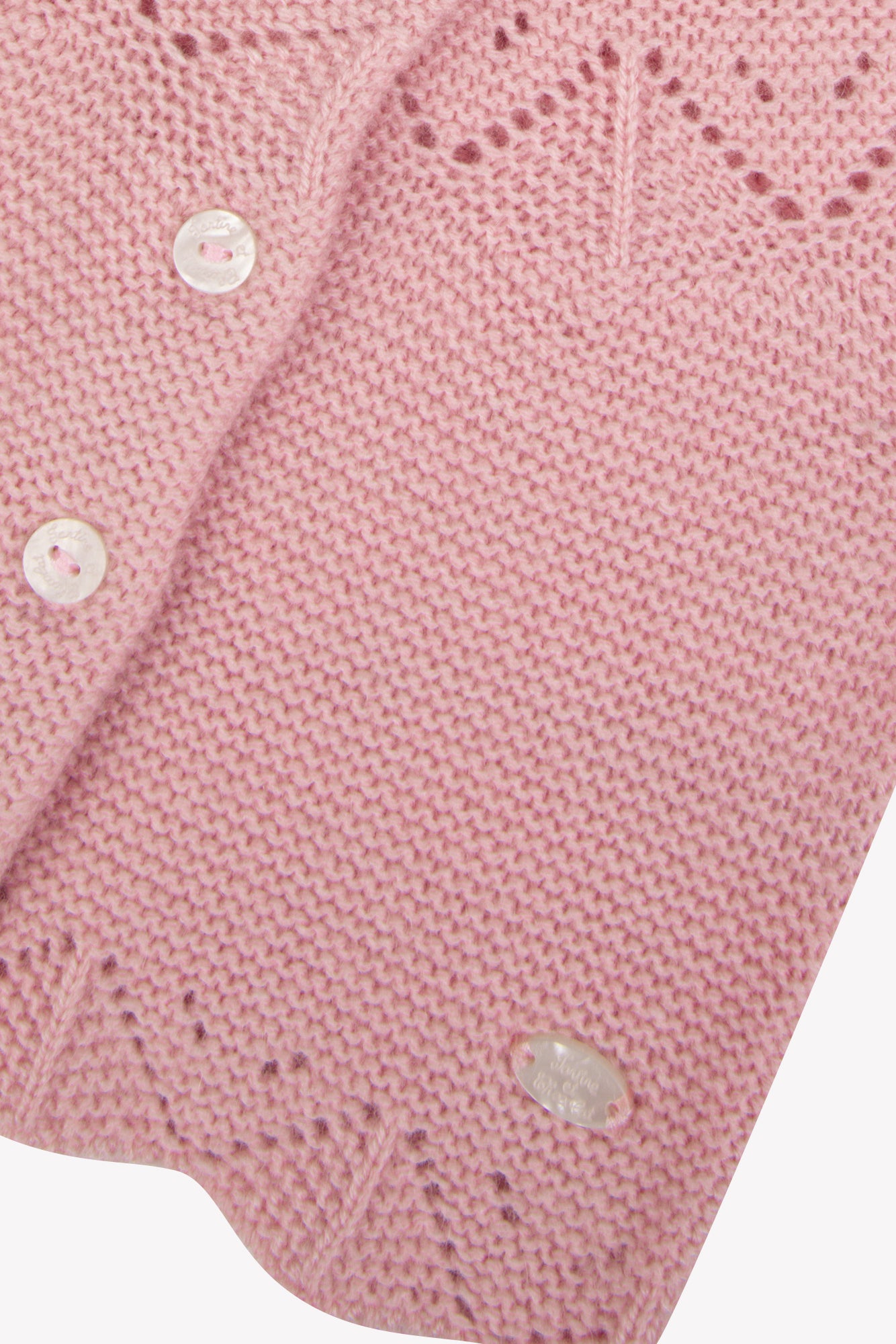 Cardigan -Arrossire Lana Maglia traforato