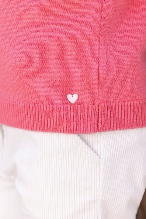 Maglia - Rosa peonia Lana ricami floreali - Image principale