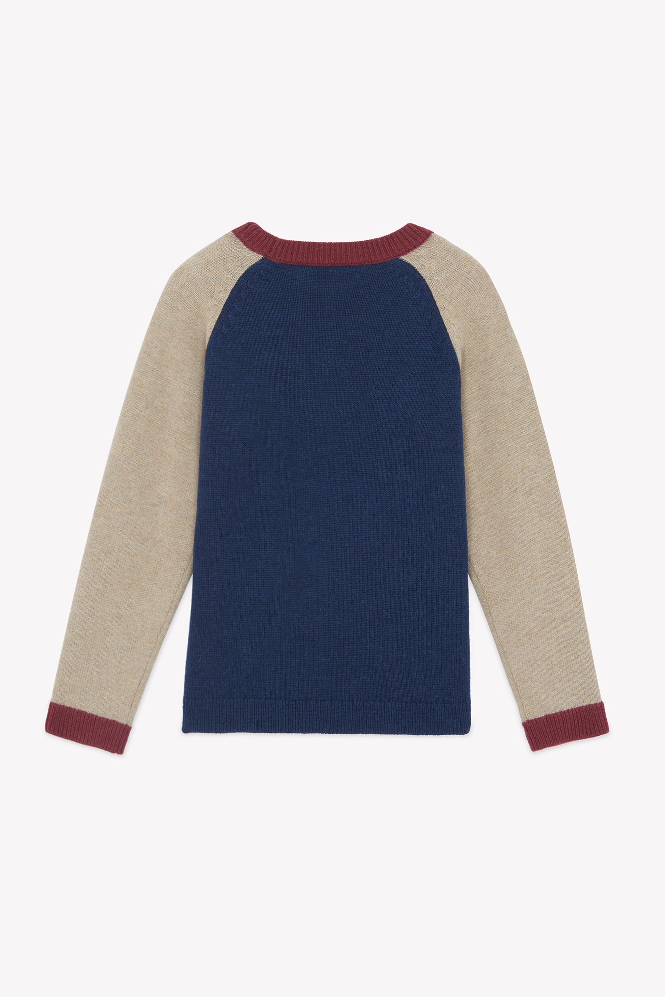 Pull- Marine laine broderie explorer