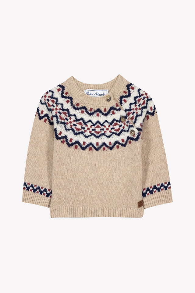 Maglia - Sabbia Lana jacquard - Image principale