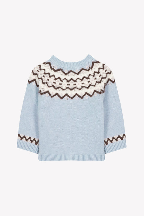 Maglia - Blu orizzonte Lana jacquard - Image principale