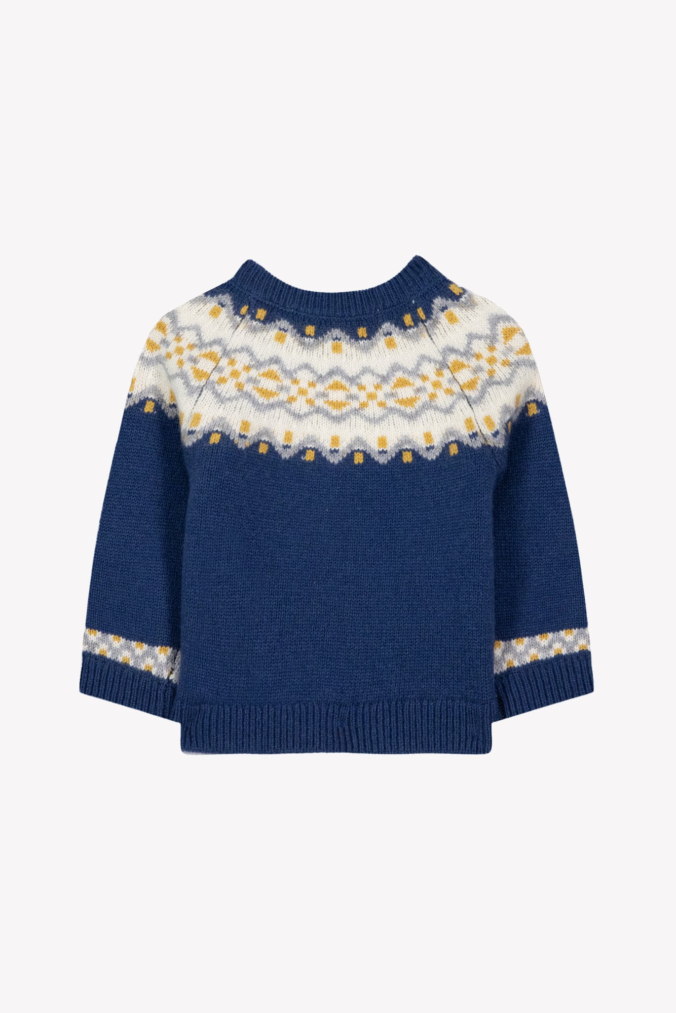 Pull - Marine indigo laine jacquard
