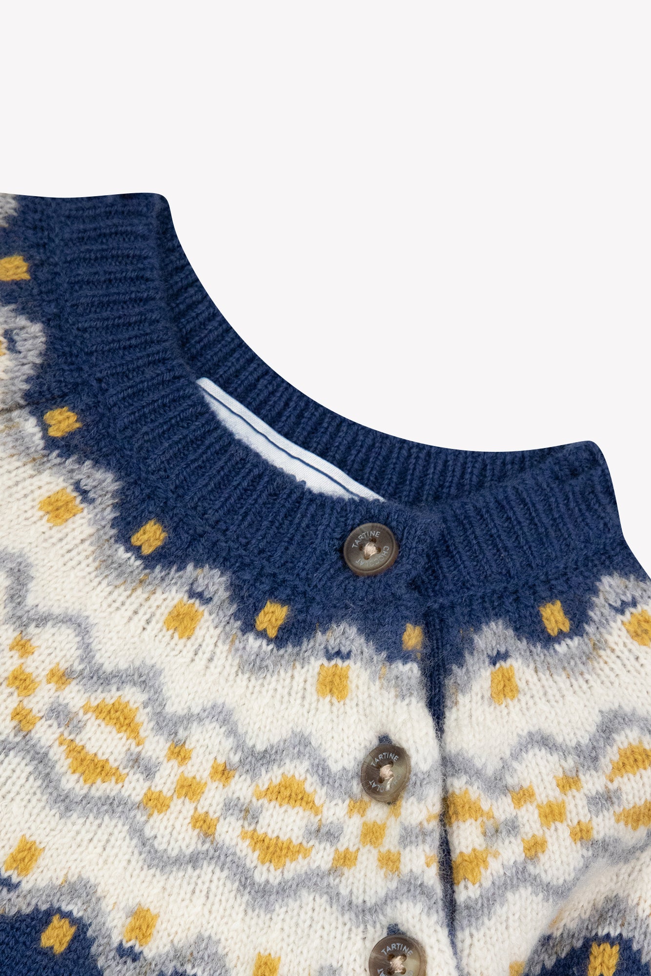 Pull - Marine indigo laine jacquard