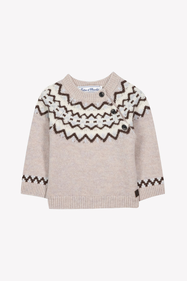 Sweater - Mocha Wool Wool jacquard - Image principale