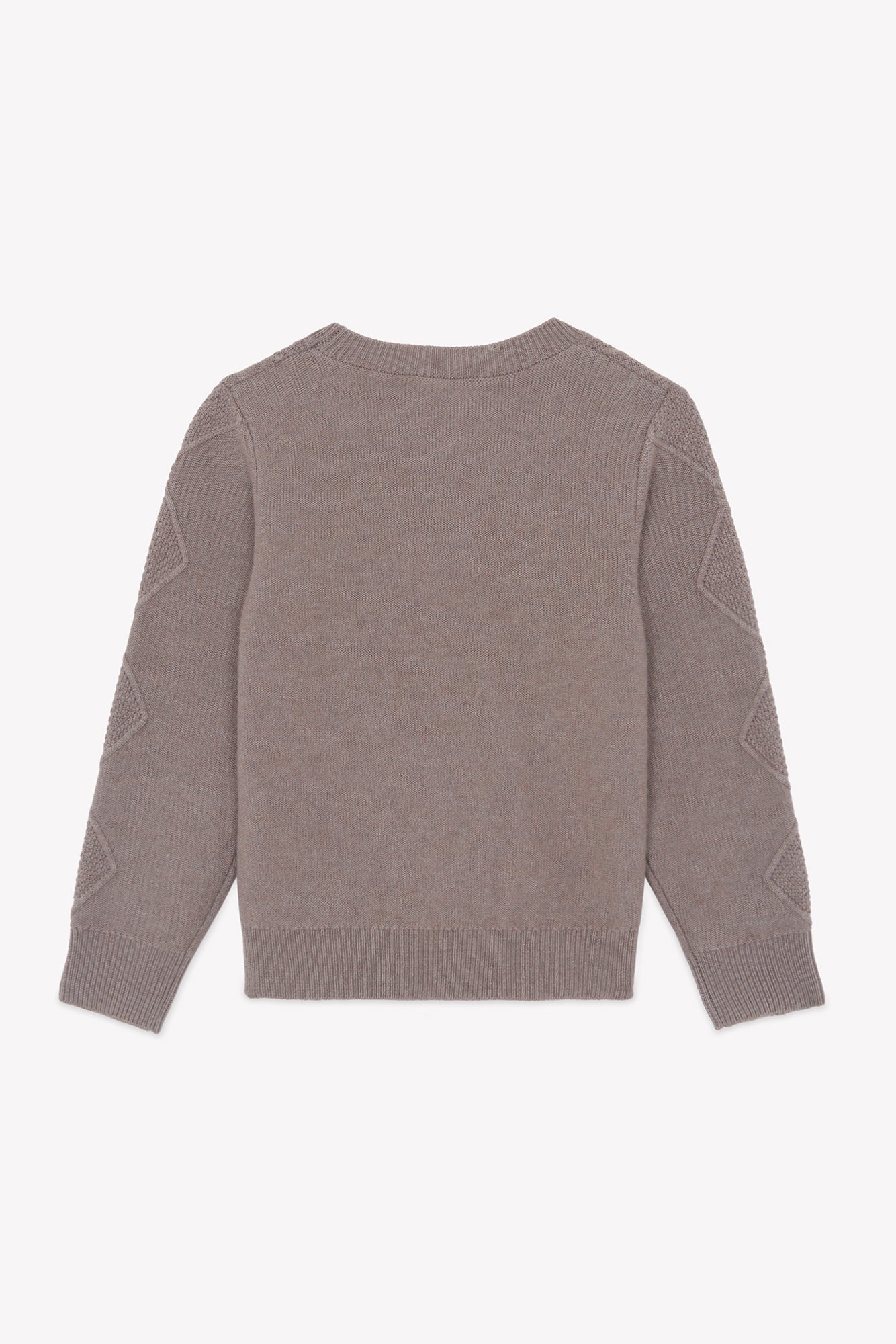 Maglia - Beige medio Lana Ricamo fiori a spina di pesce