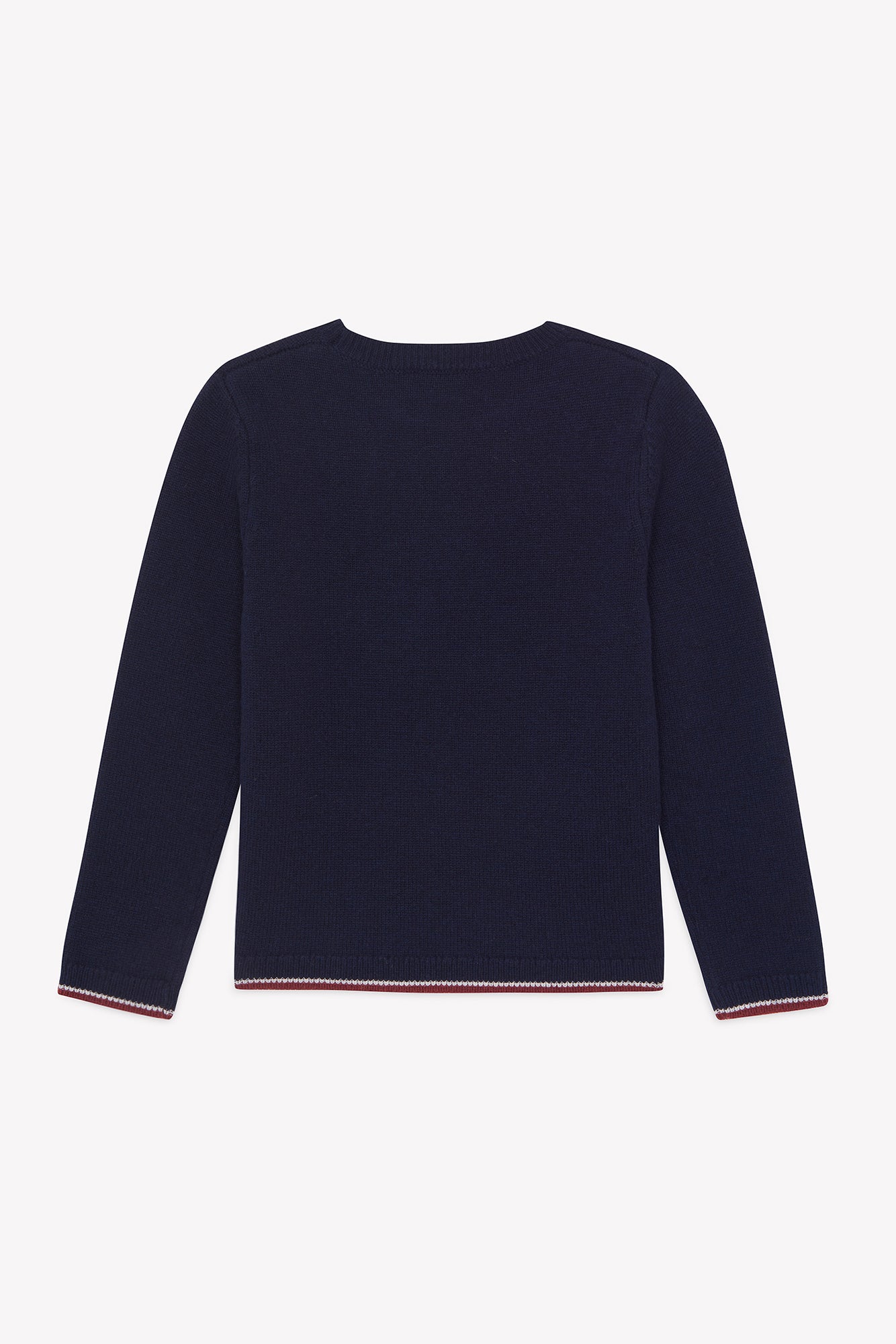 Pull - Marine laine broderie chevalier