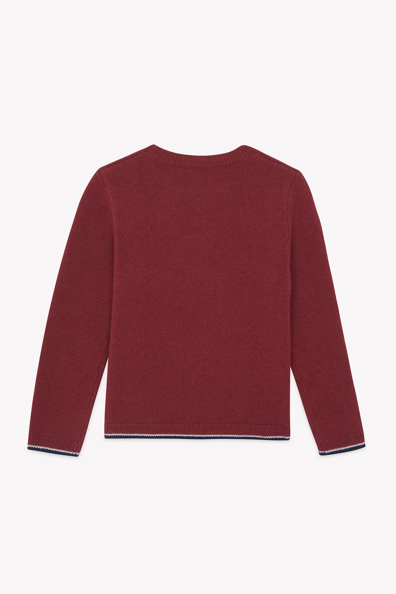 Pull - Bordeaux laine broderie chevalier