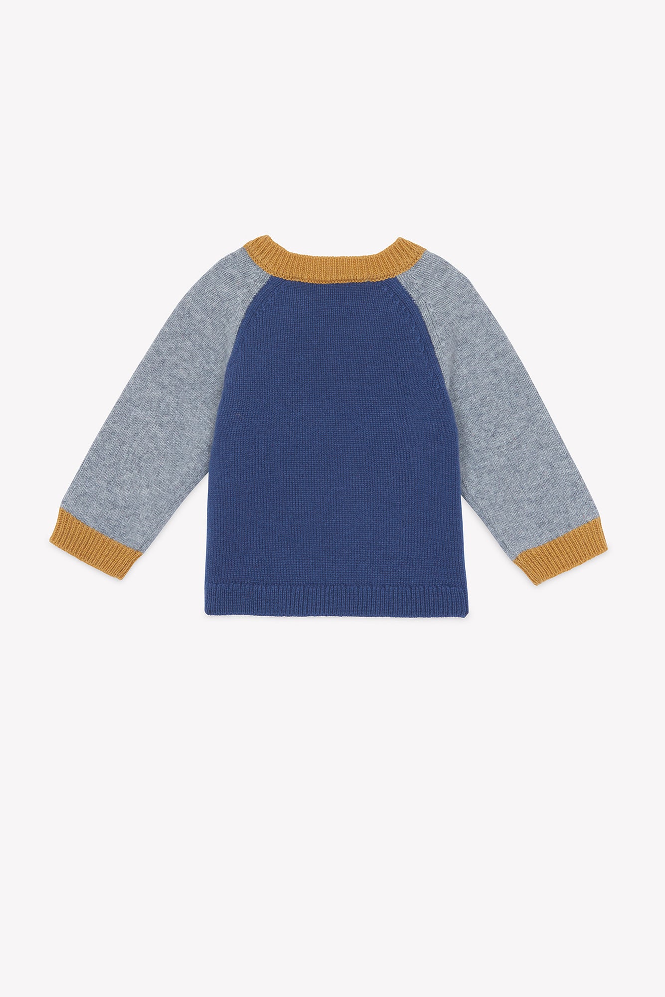 Pullover – Marineblau Wolle Knopf