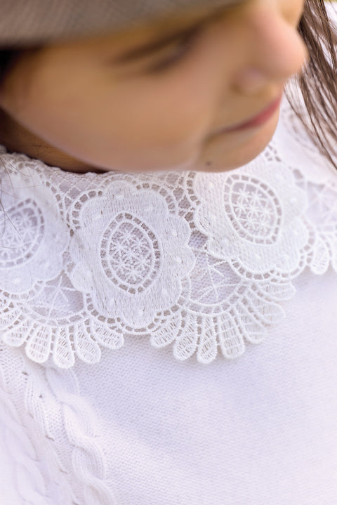 Maglia - Madreperla  Lana Colletto Laccio - Image principale