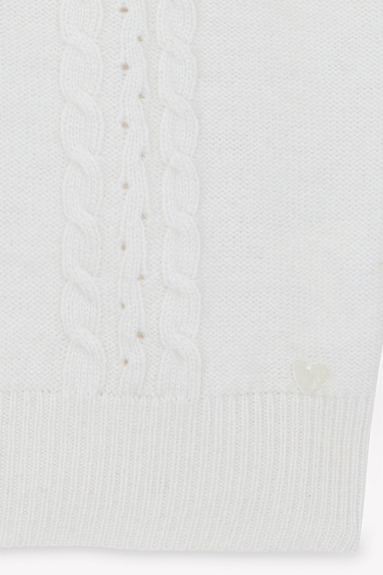 Pull - Ecru laine col dentelle