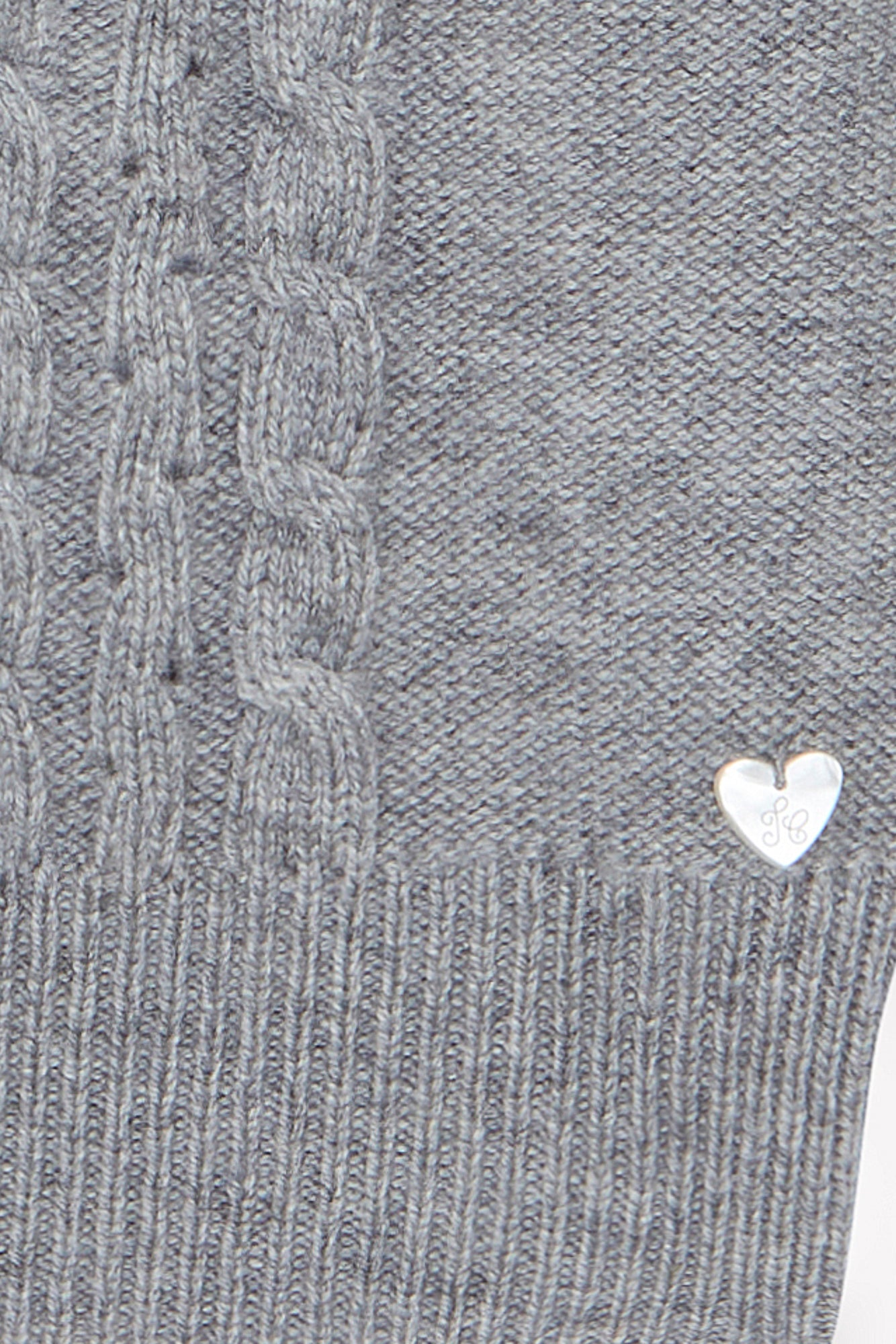 Pull - Gris chiné laine col dentelle