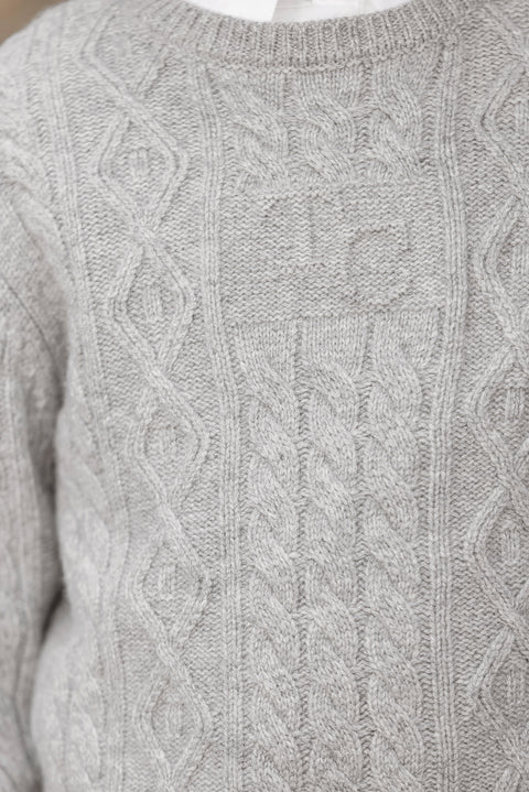 Maglia - Grigio erica Lana Maglia maglia intrecciata - Image principale