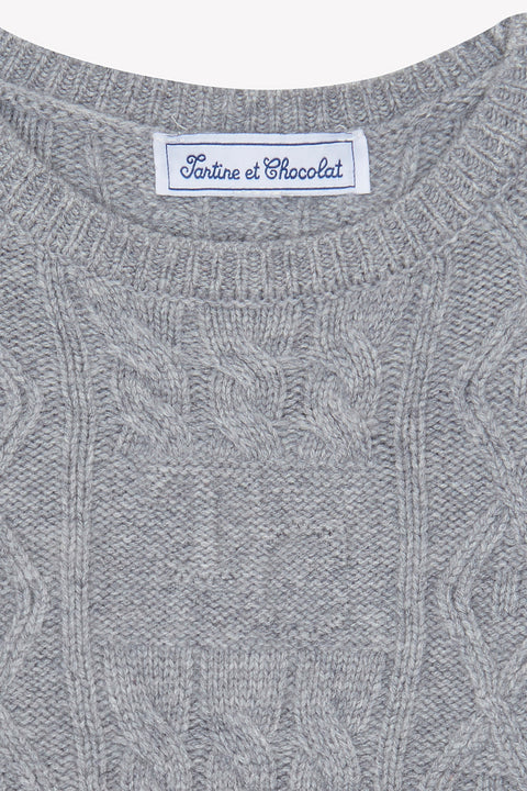 Maglia - Grigio erica Lana Maglia maglia intrecciata - Image principale