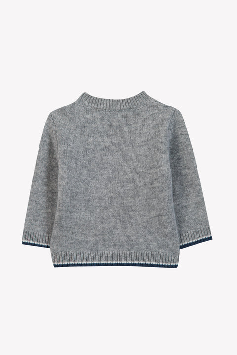 Maglia - Grigio erica Lana Ricamo macchina - Image principale