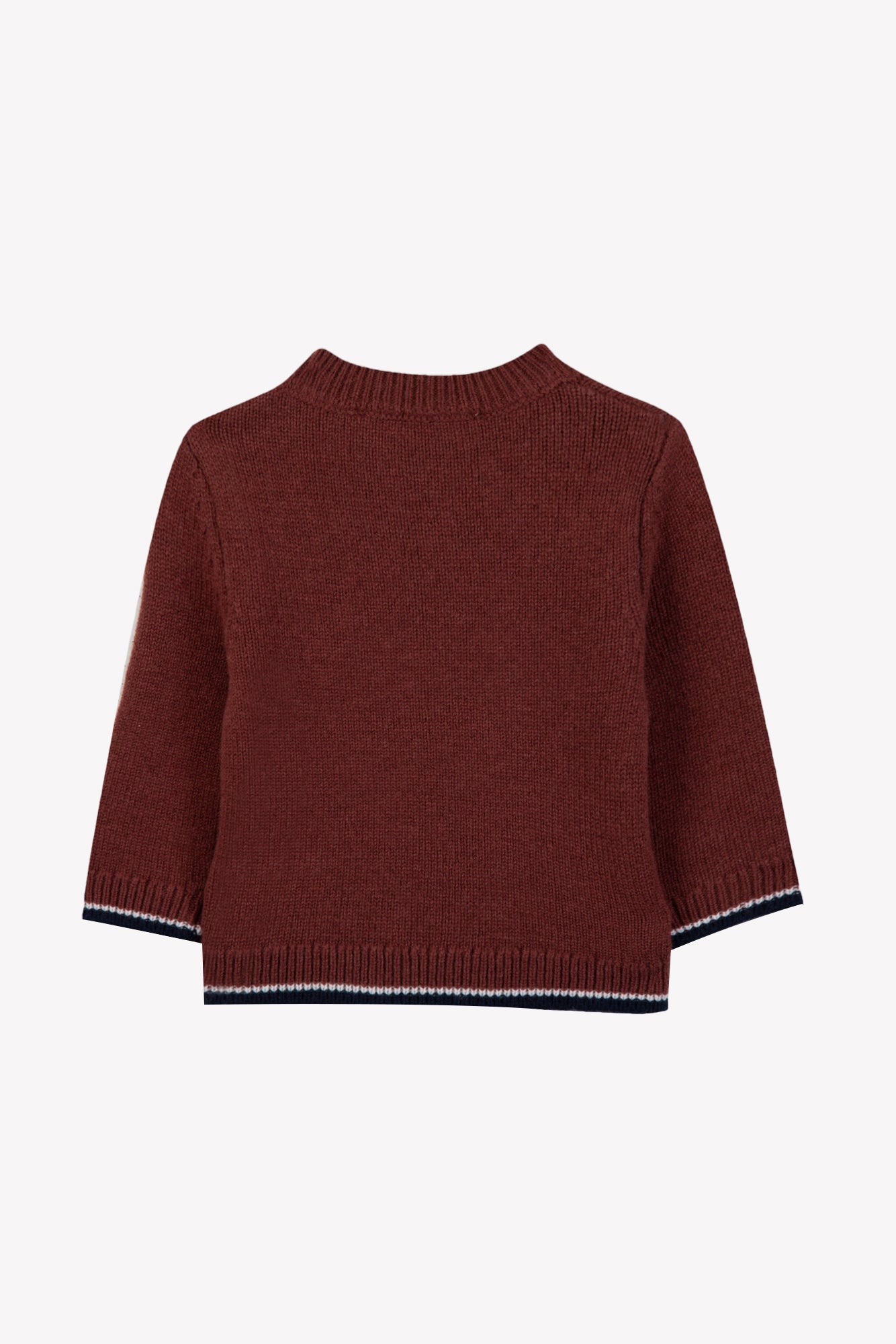 Pull - Bordeaux laine broderie chevalier