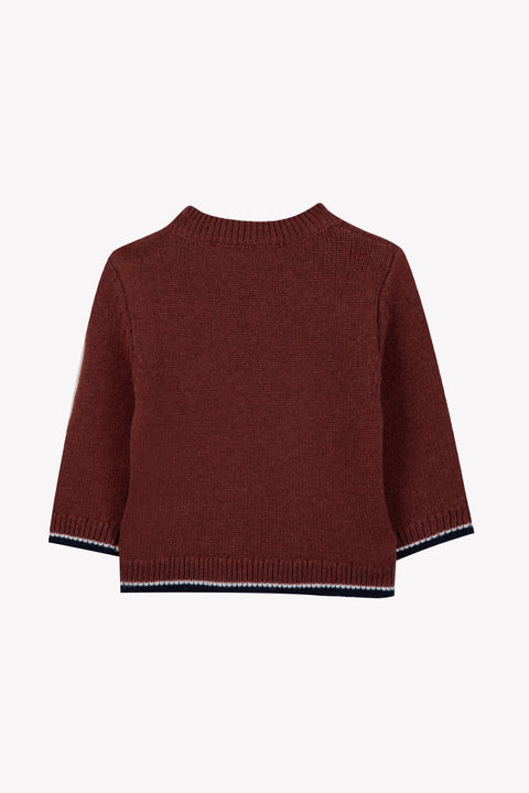 Maglia - Bordeaux Lana Ricamo cavaliere - Image principale
