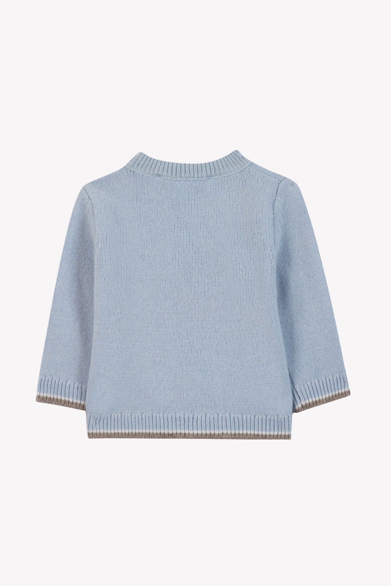 Pull - Bleu horizon laine broderie chien