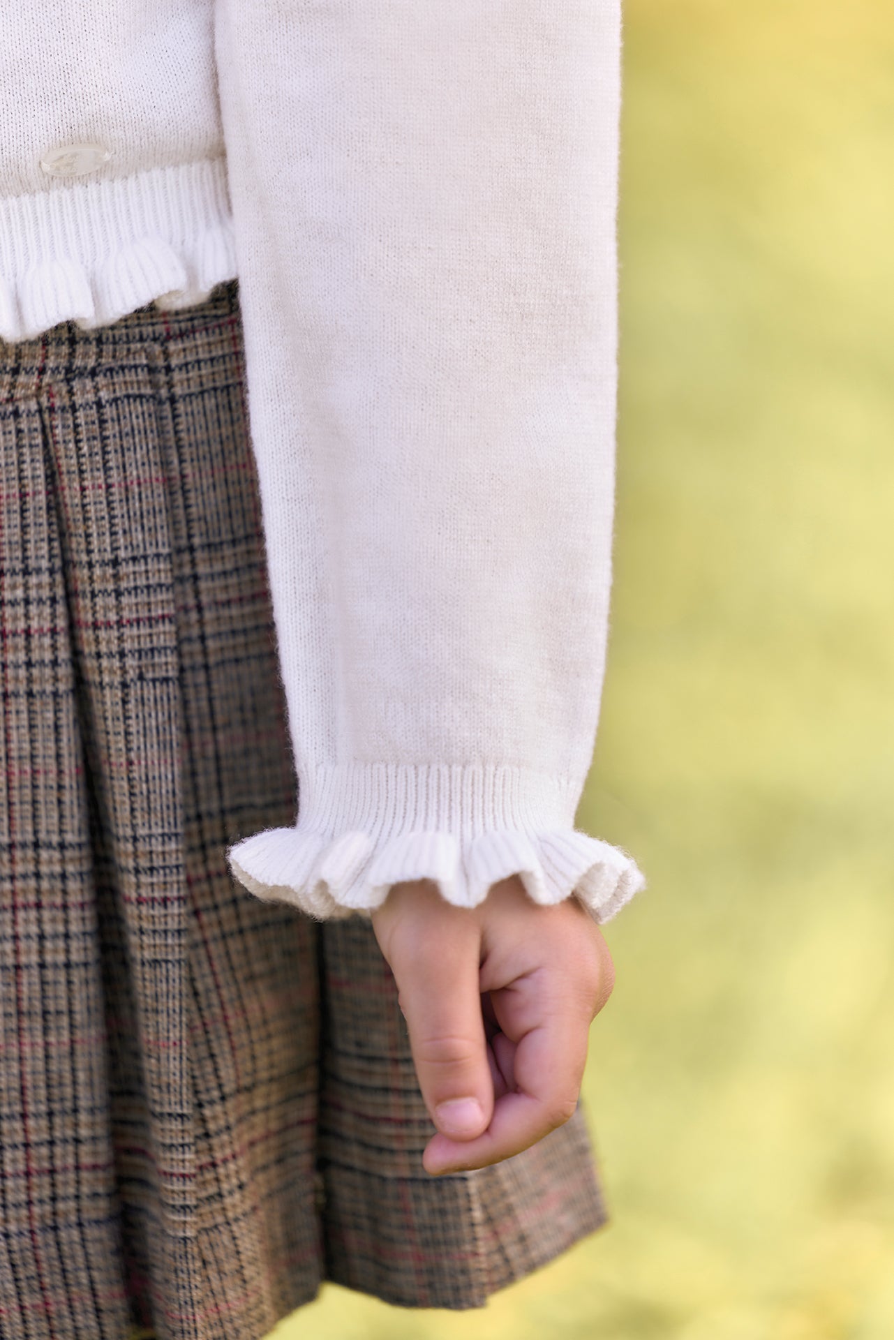 Pull - Ecru laine col festonné