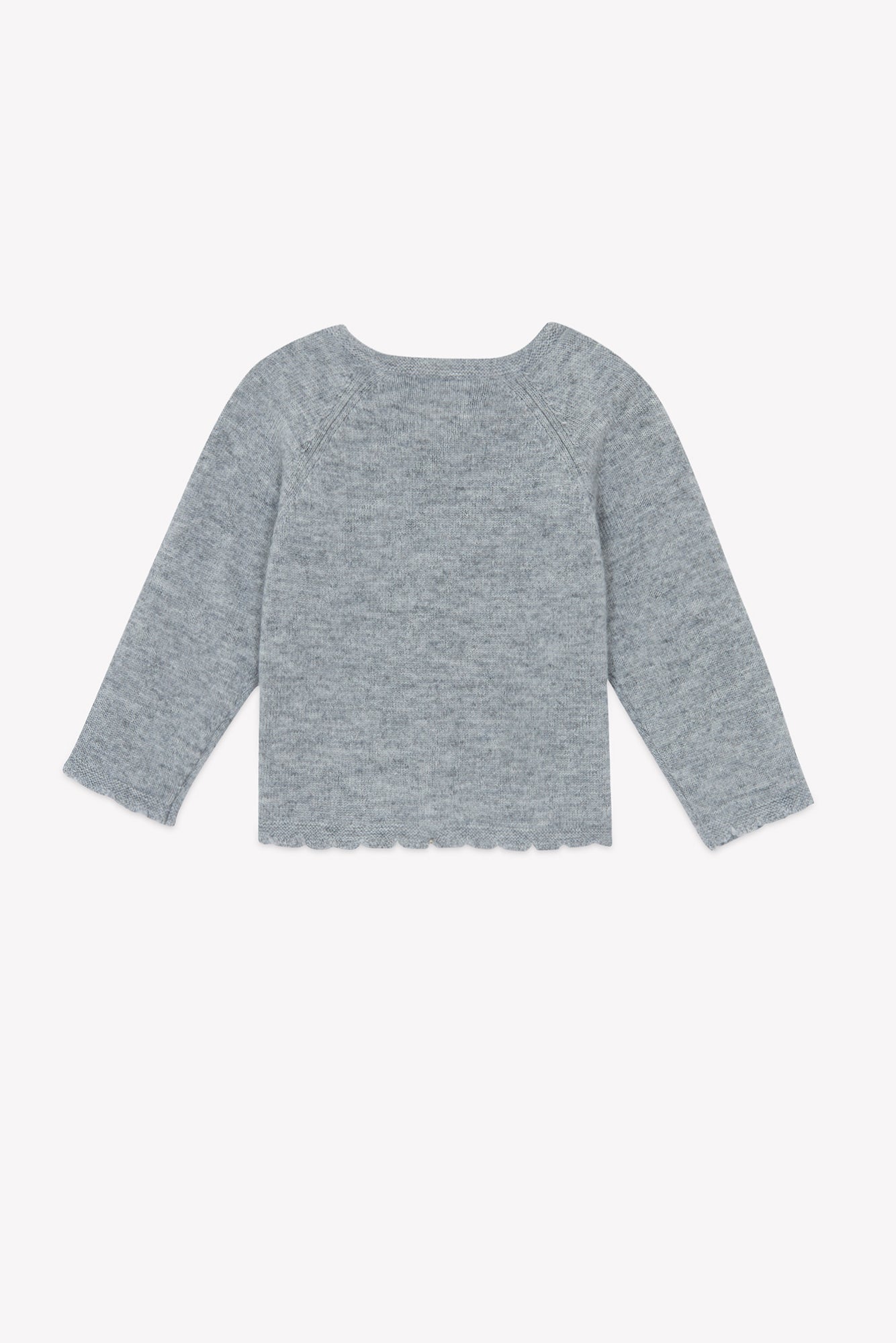 Cardigan - Grigio medio Lana ricami floreali