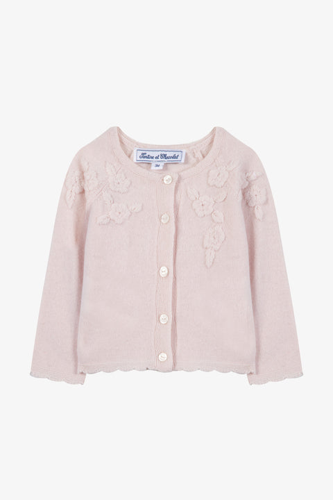 Cardigan - Rugiada Lana ricami floreali - Image principale