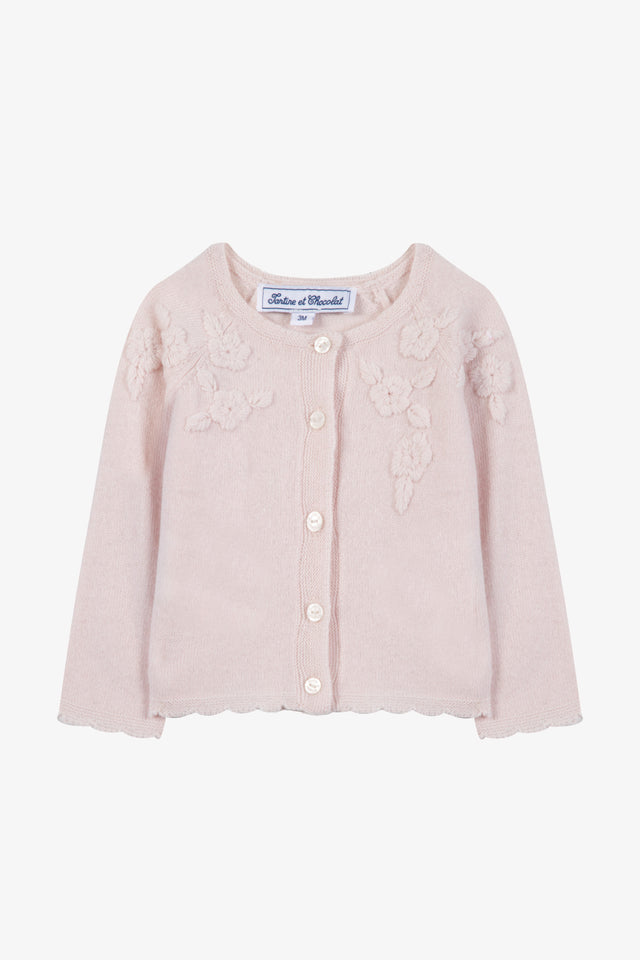 Cardigan - Rugiada Lana ricami floreali - Image principale
