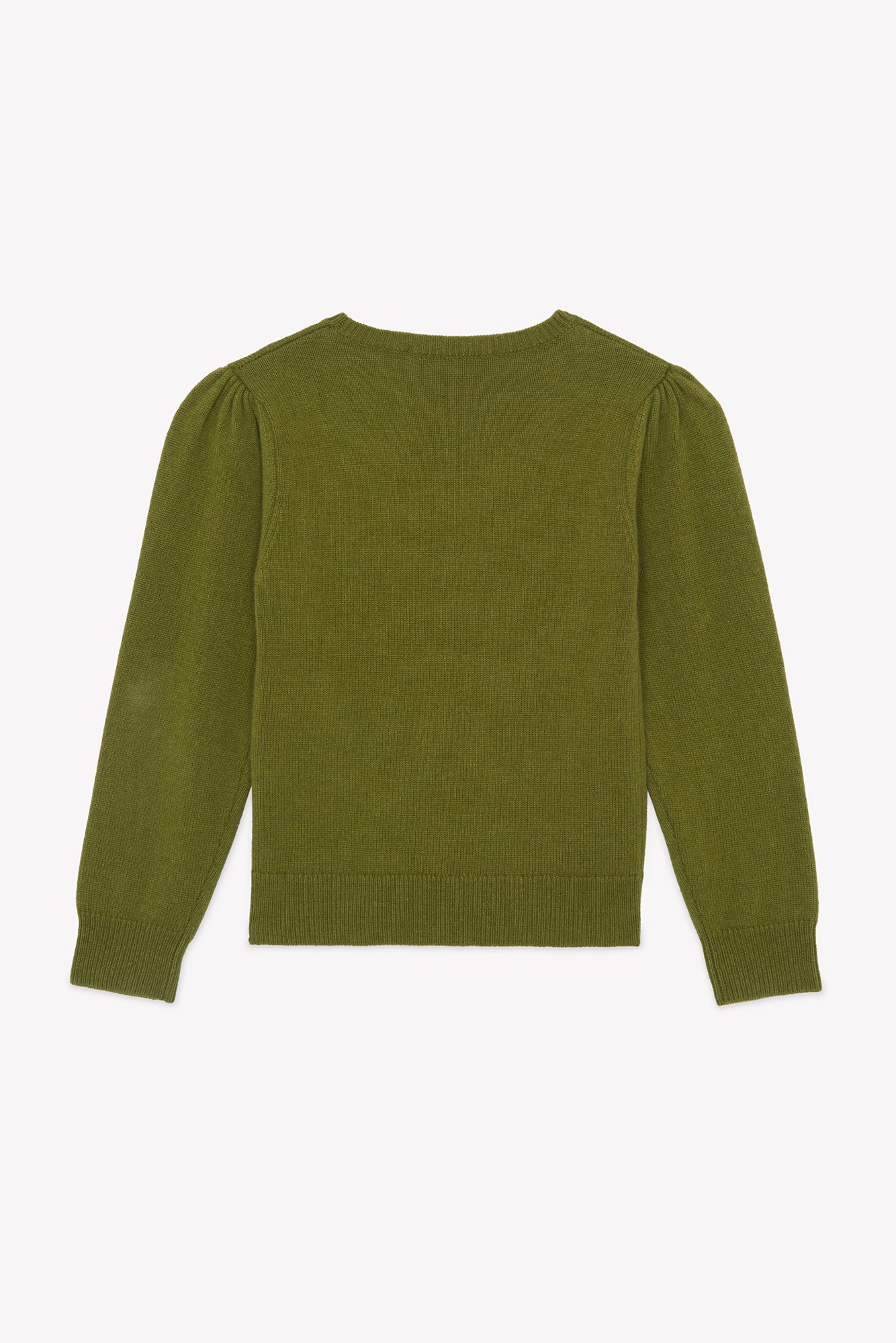 Pull - Olive laine broderies fleurs