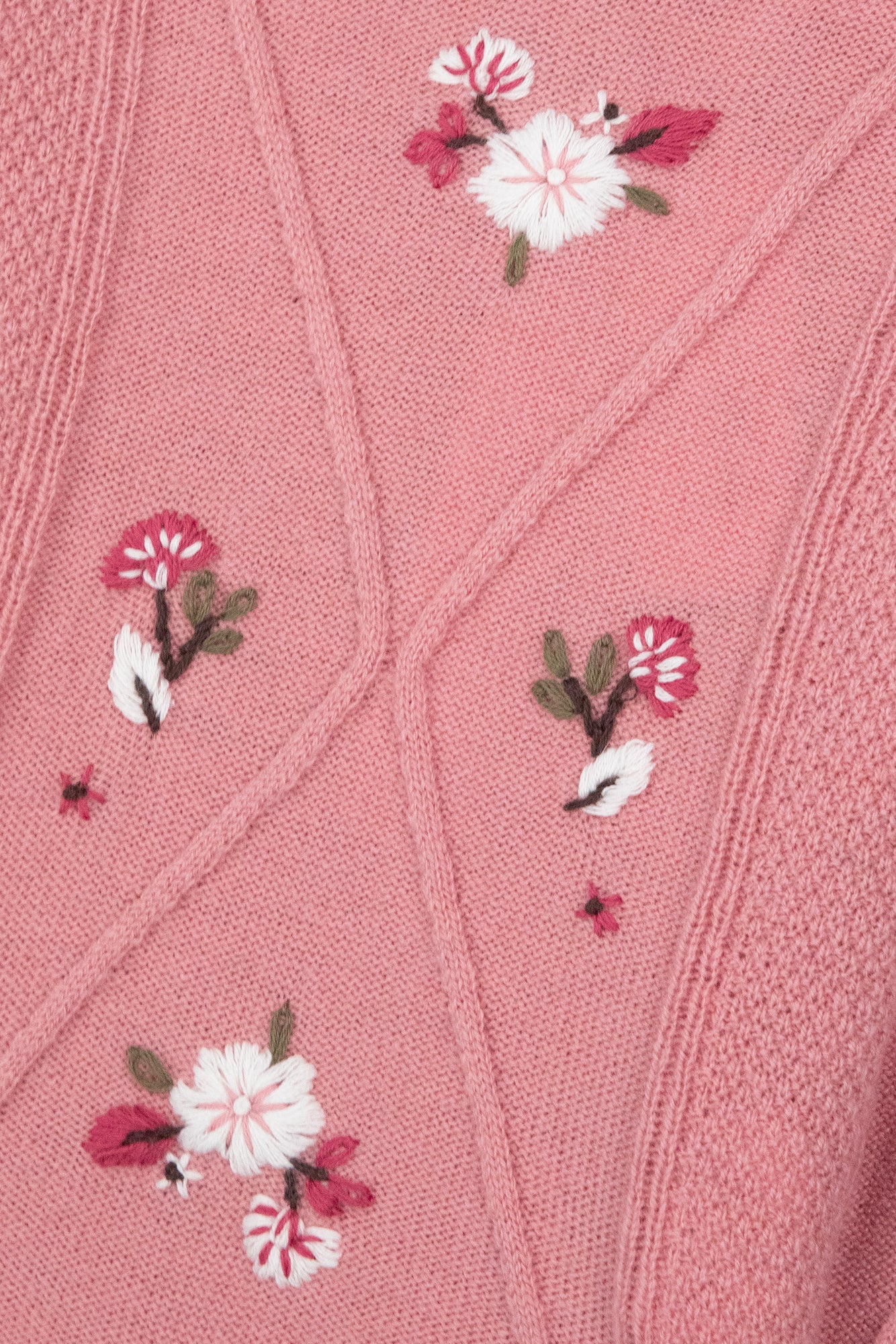 Pull - Blush laine broderie main
