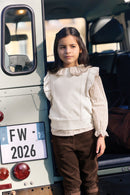 Pull - Marine laine maille tressée