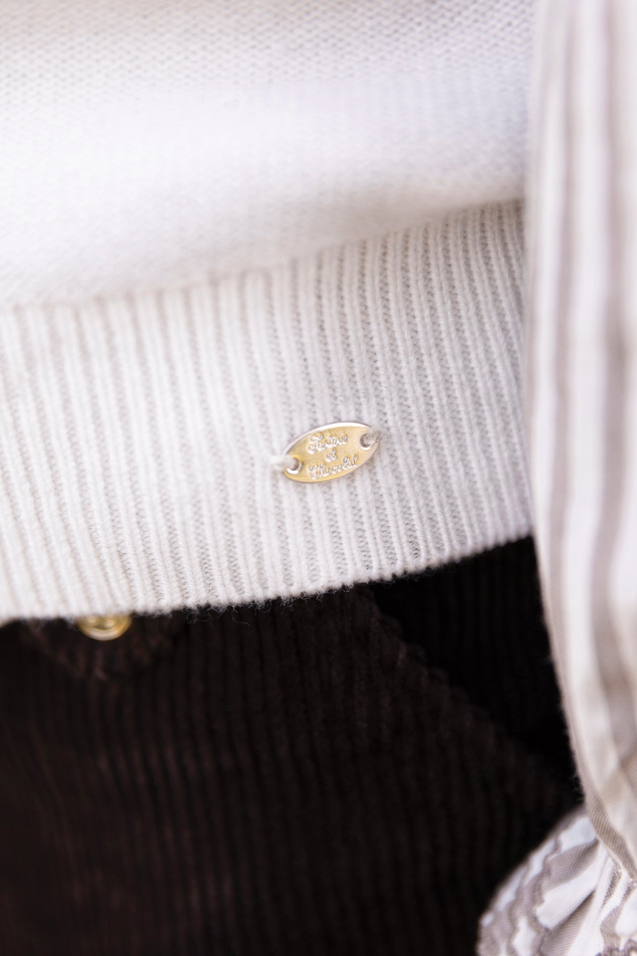 Sweater - Ecru Wool Knitwear braided