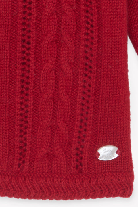Cardigan - Ciliegia Lana Maglia traforato - Image principale