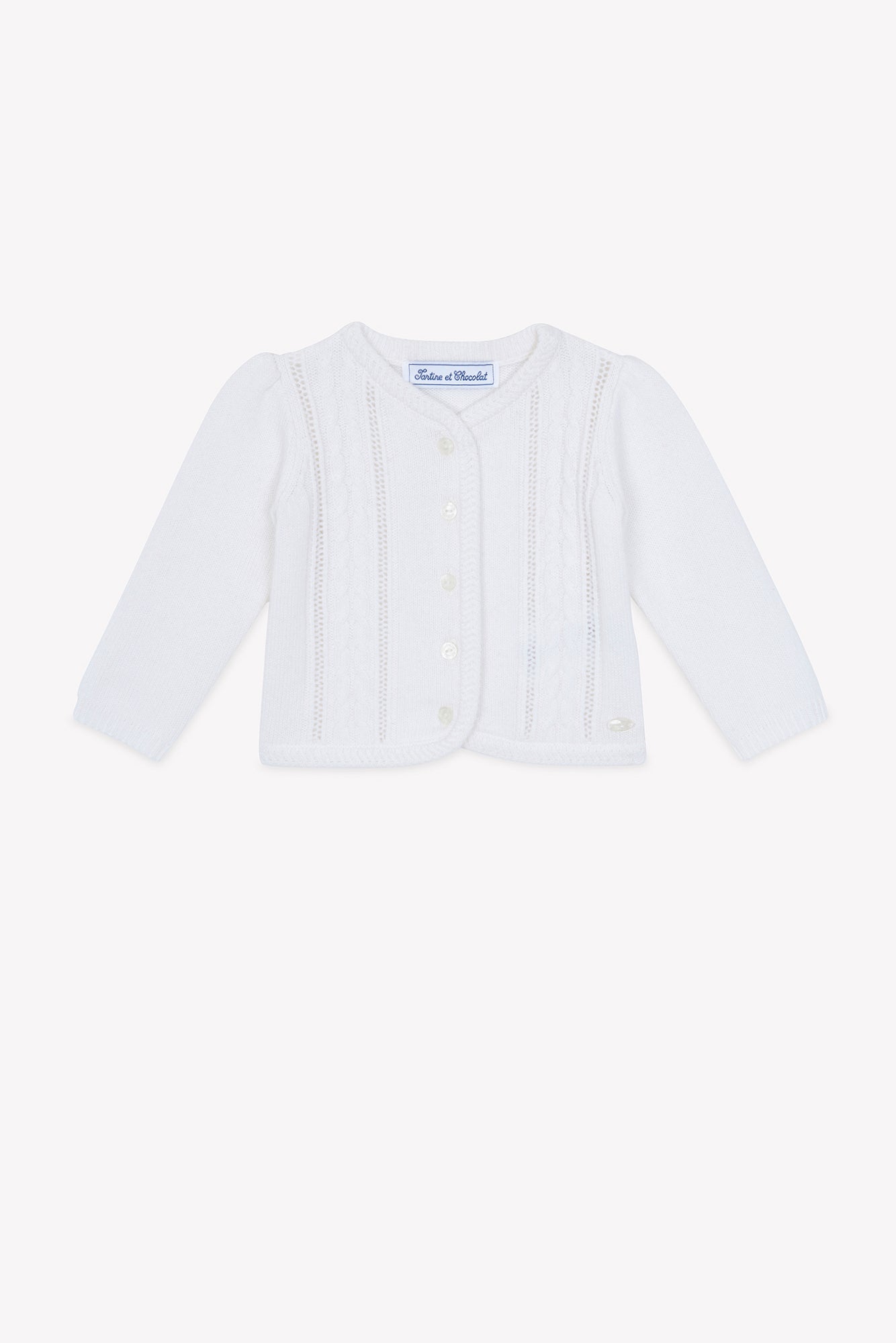 Cardigan - Madreperla  Lana Maglia traforato