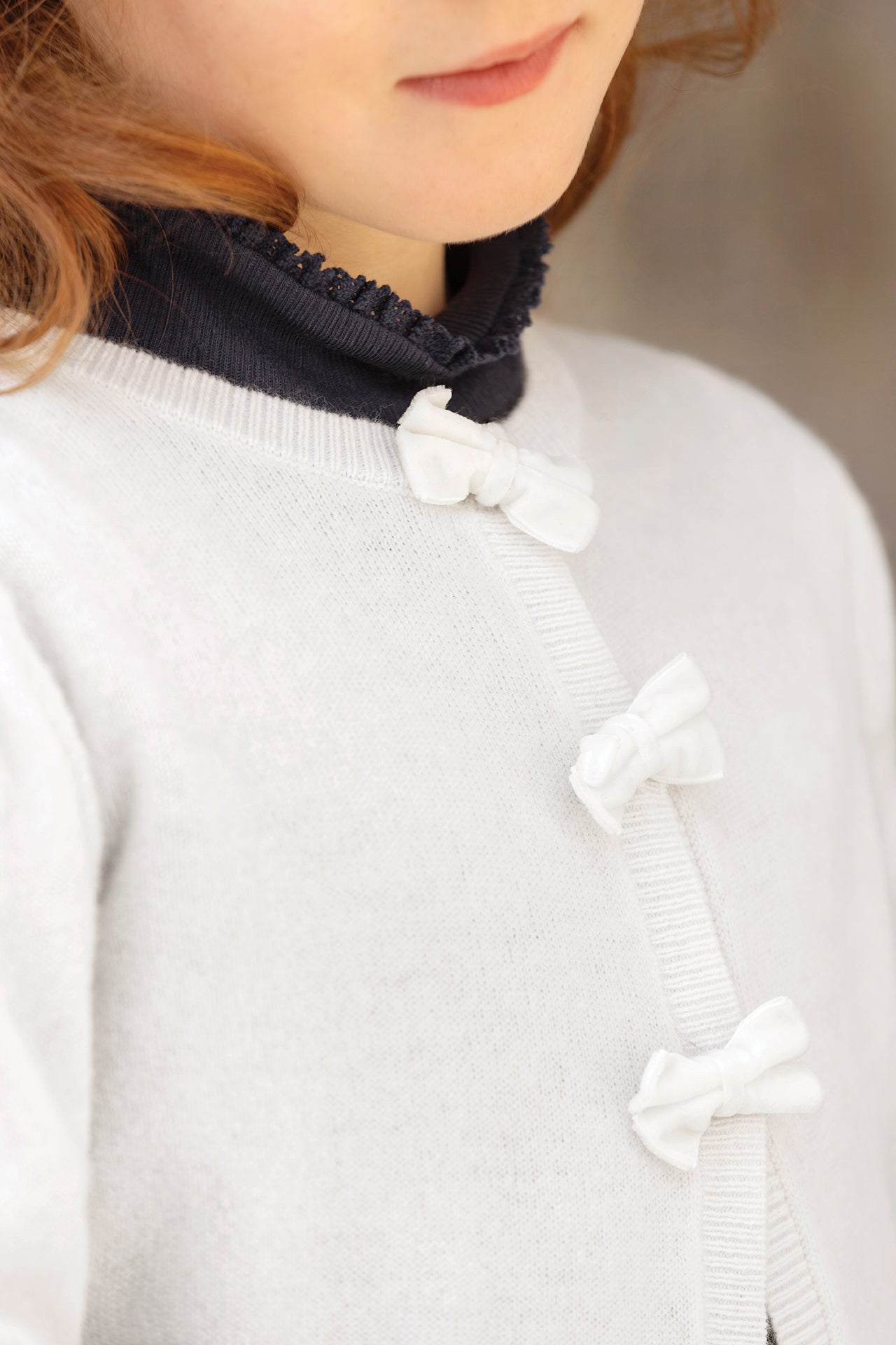 Cardigan - Madreperla  Lana nodi