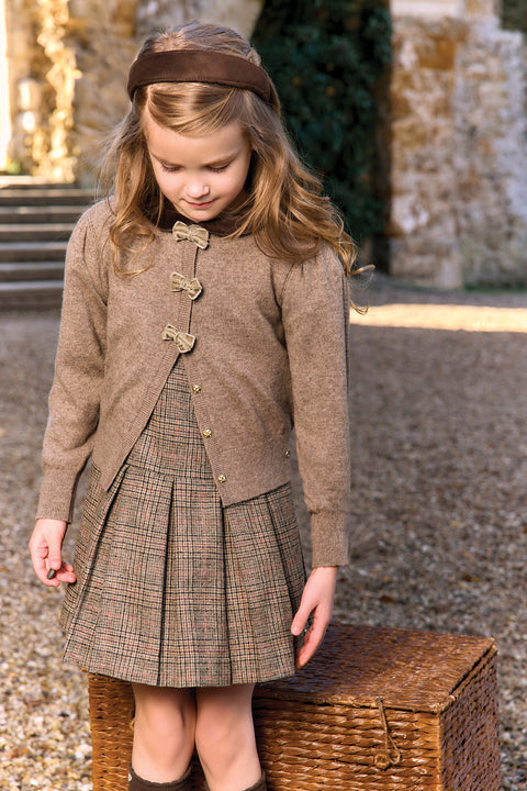 Cardigan - Beige medio lana fiocchi - Image principale