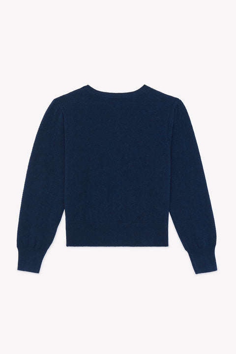 Cardigan - Blu navy Lana nodi - Image principale