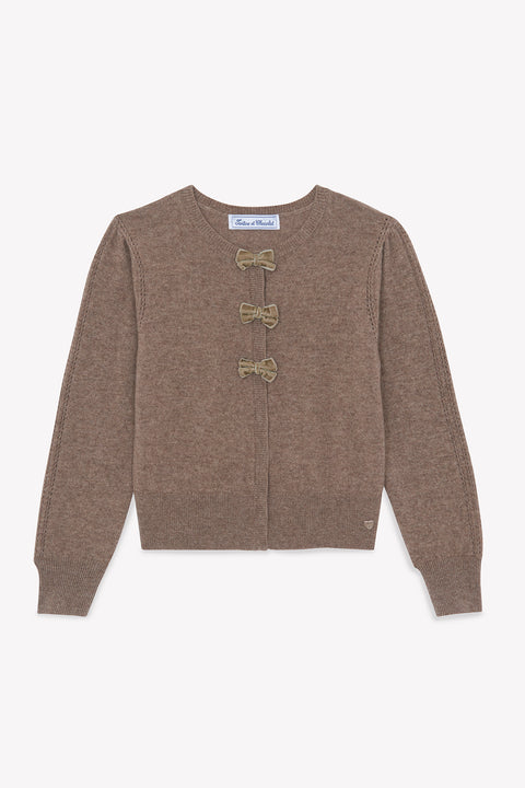 Cardigan - Beige medio Lana nodi - Image principale
