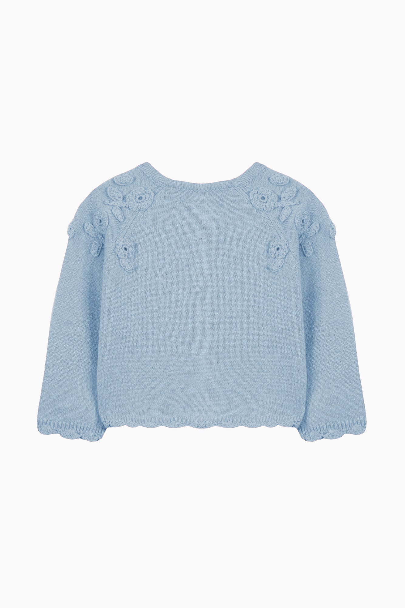 Cardigan - Nuage laine broderie main fleurs