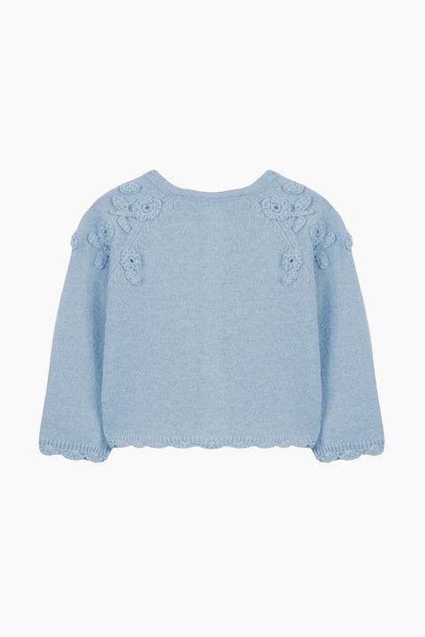 Cardigan - Nuvola Lana Ricamo fiori a mano - Image principale
