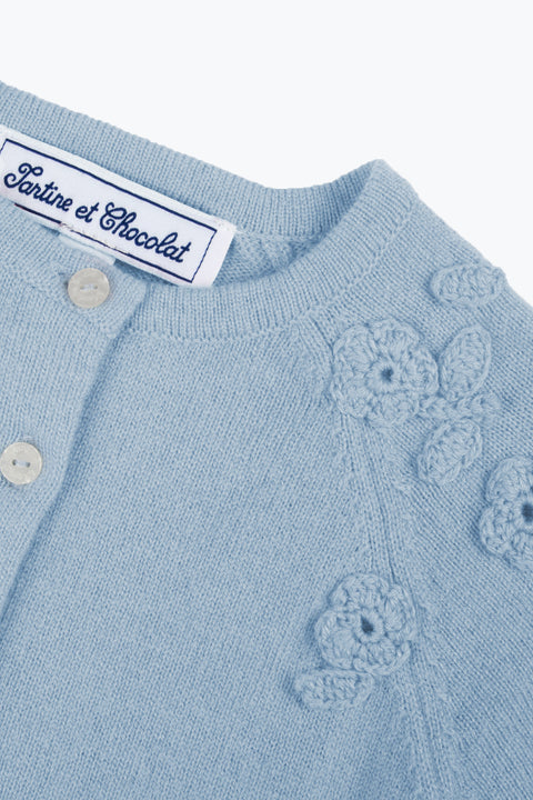 Cardigan - Nuvola Lana Ricamo fiori a mano - Image principale
