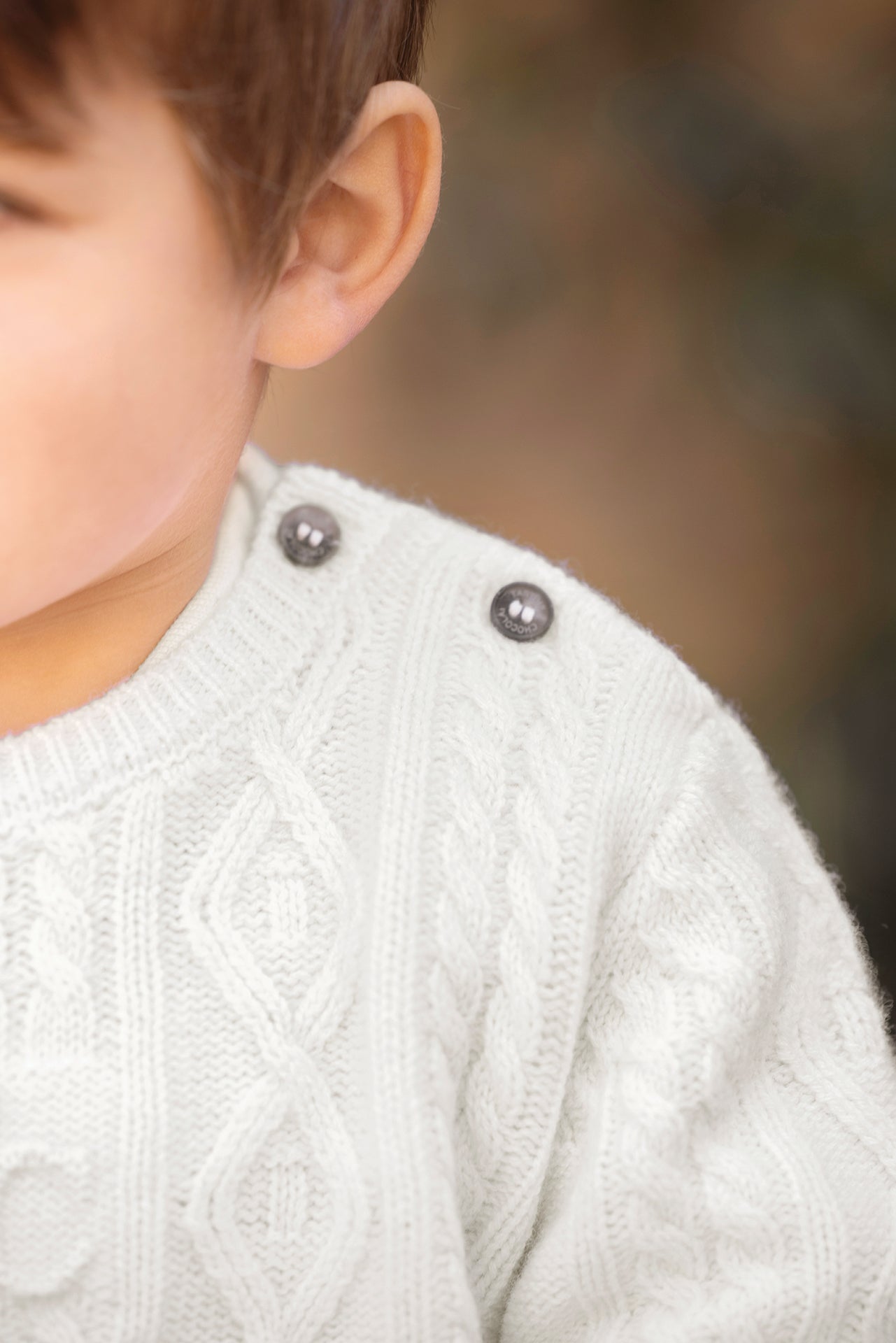 Pull - Ecru laine maille torsadée