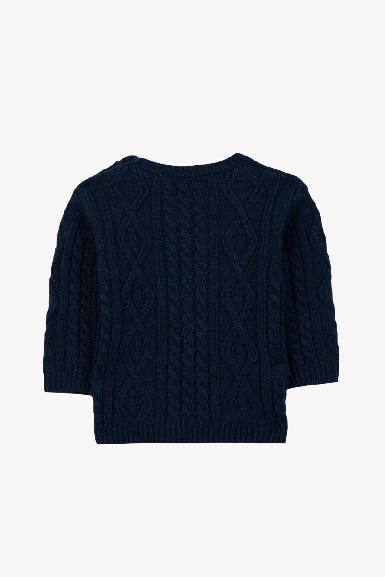 Pull - Marine laine maille torsadée