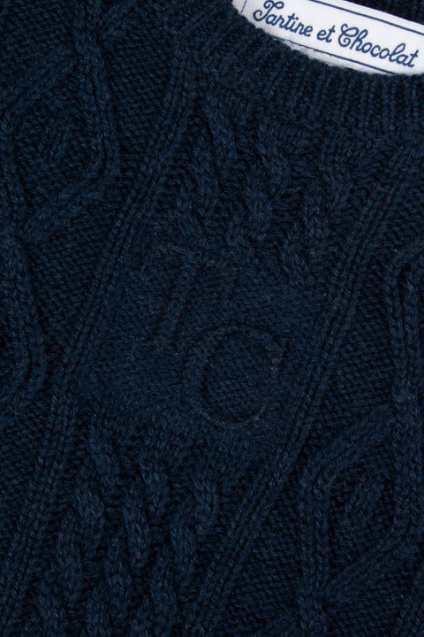 Maglia - Blu navy Lana Maglia contorto - Image principale