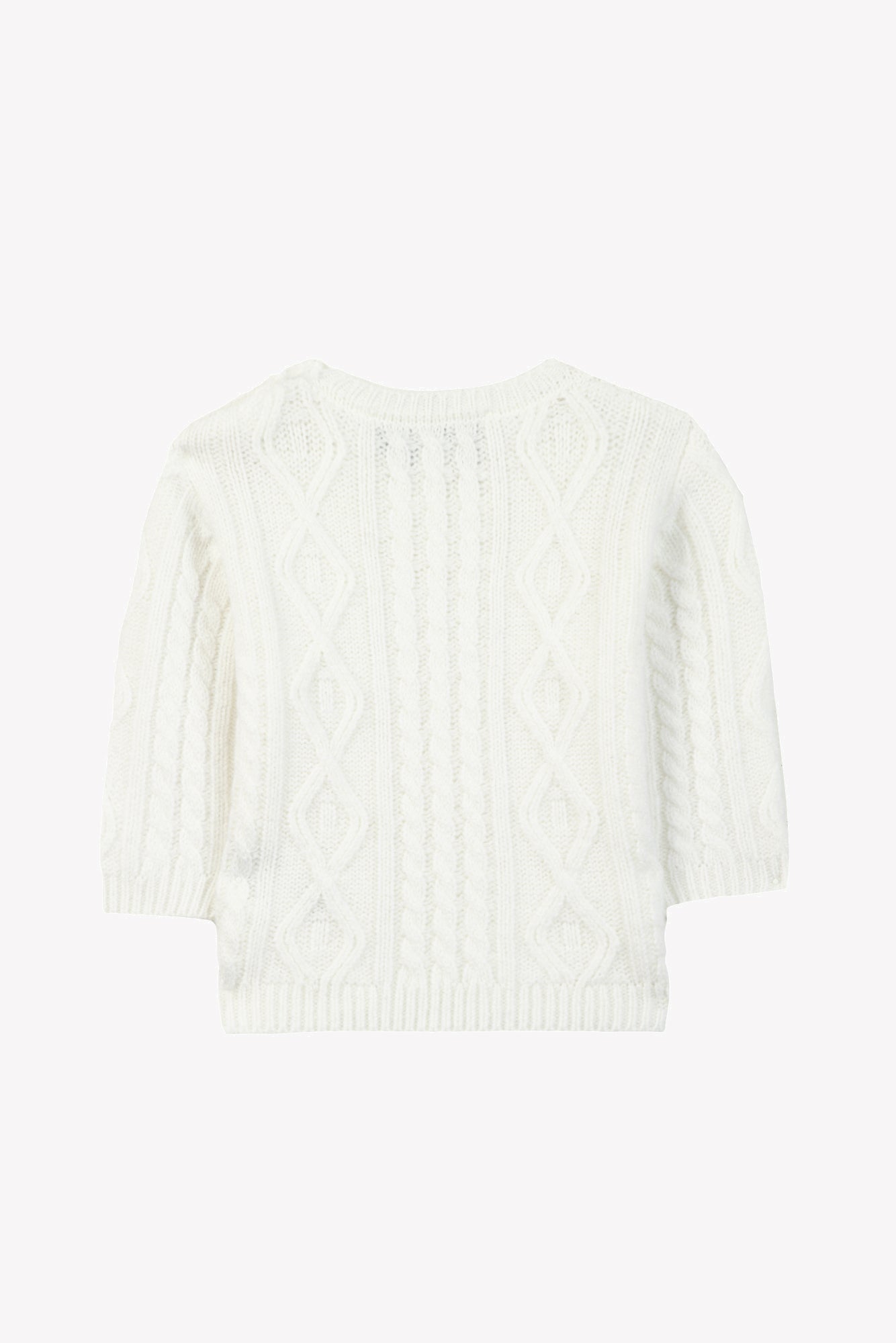 Pull - Ecru laine maille torsadée