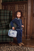 Trousers - Navy cotton Scalloped