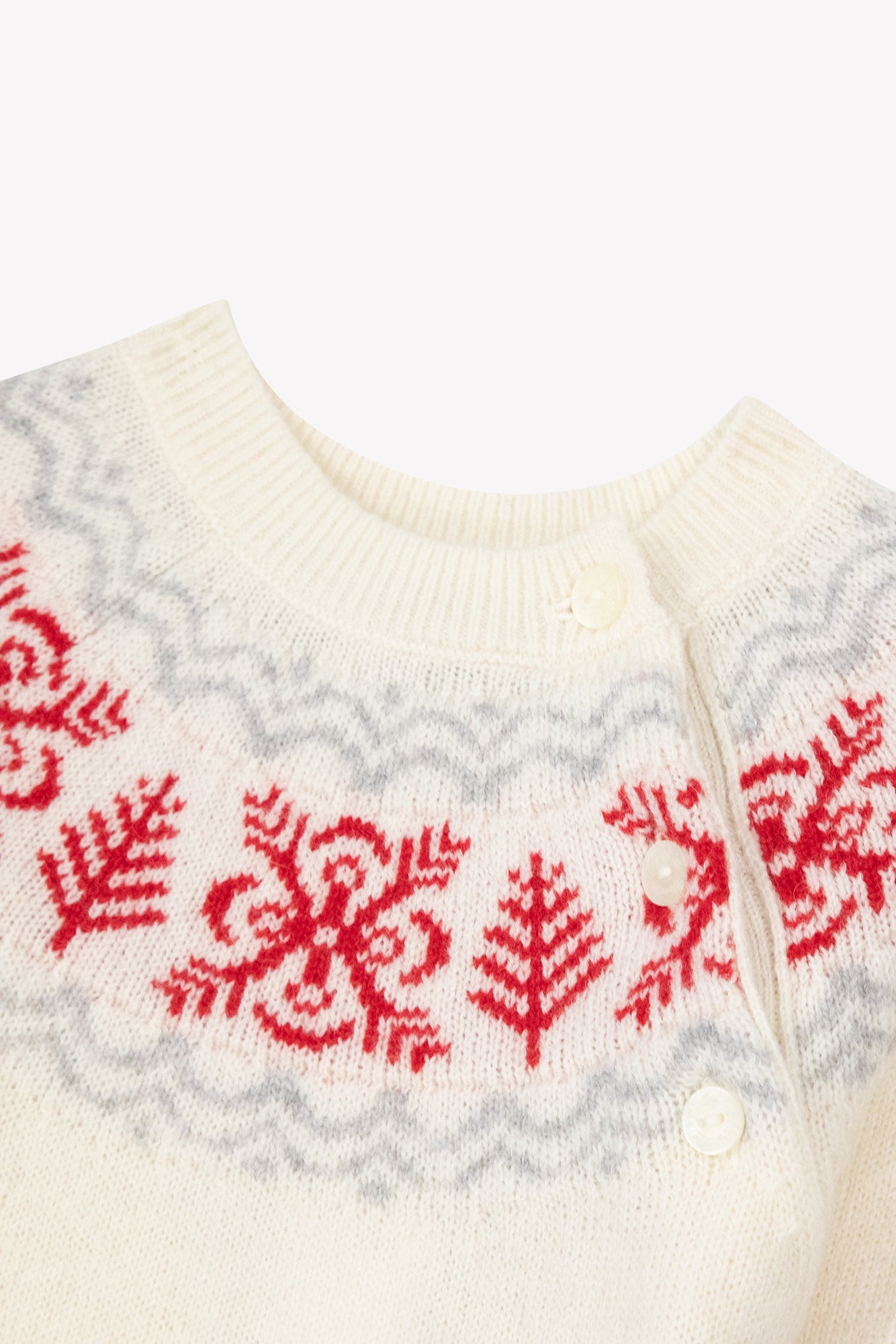 Pull - Ecru laine motif flocons