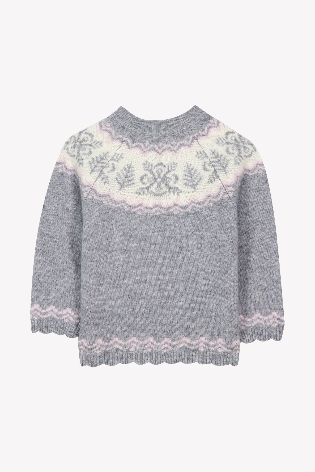 Pull - Gris moyen motif flocons