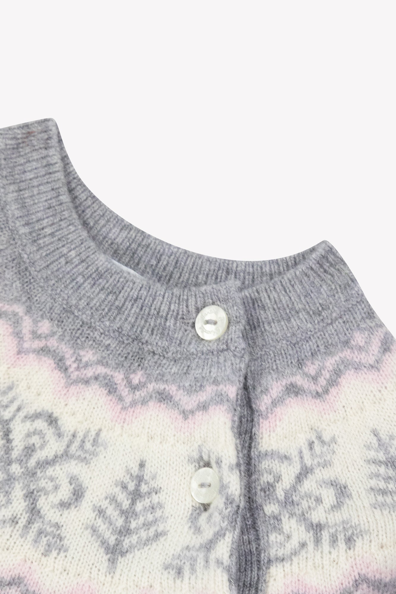 Pull - Gris moyen motif flocons