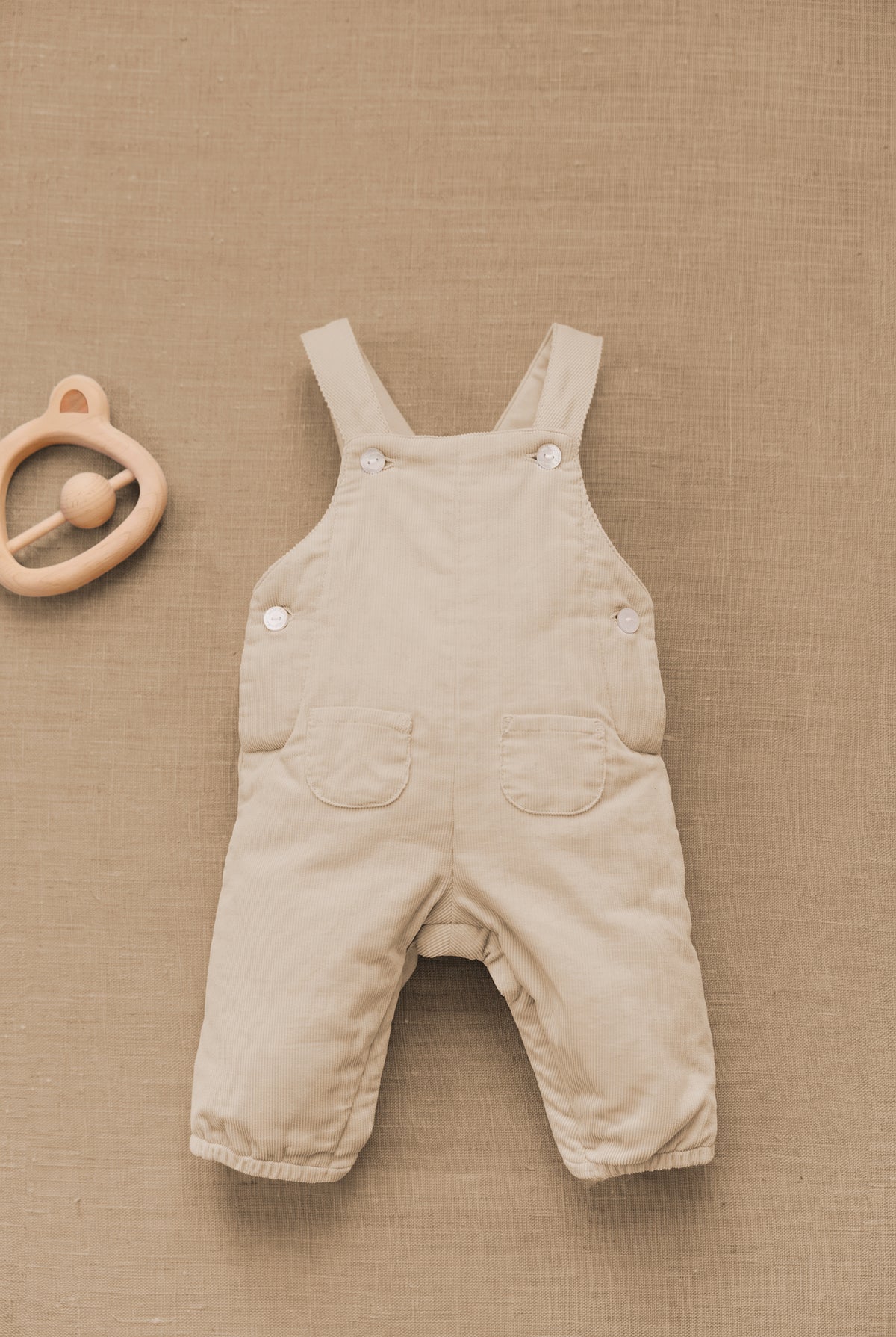 Lange overall - Lichtbeige corduroy
